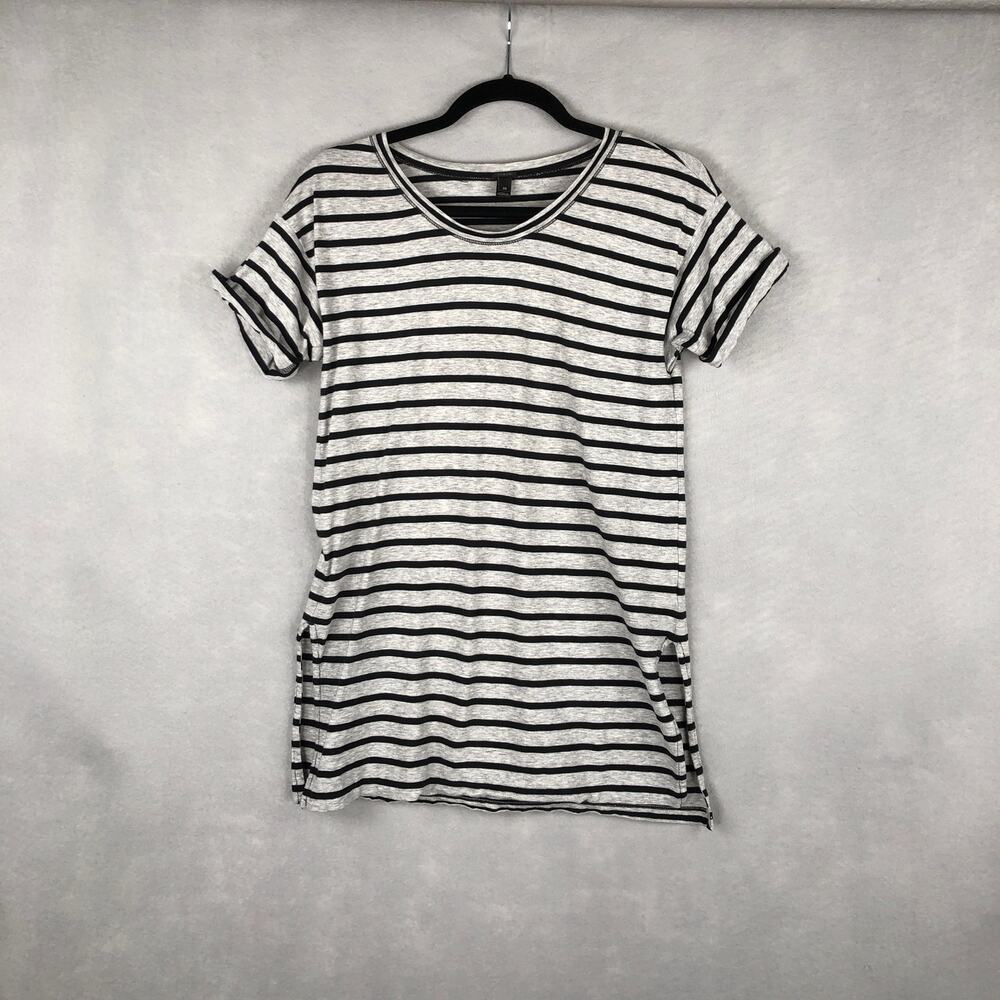 J. Crew Striped T-shirt Short Sleeve Black/Gray Women's Size XS